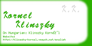 kornel klinszky business card